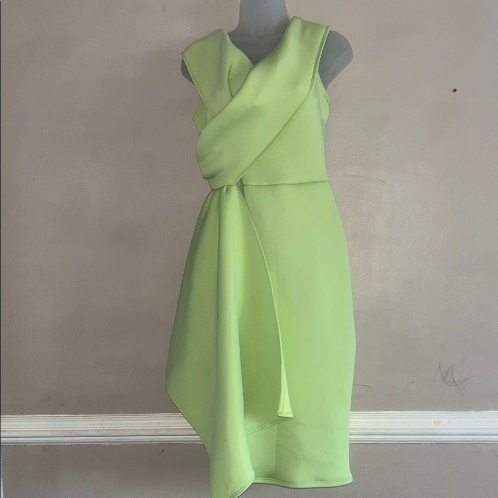 Va Va Voom Asymmetrical Lime Dress